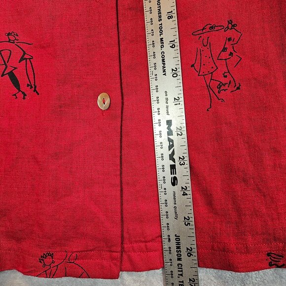 Country Wear Linen midi tank dress blouse set Womens S Red prairie beachy shell - Picture 11 of 13